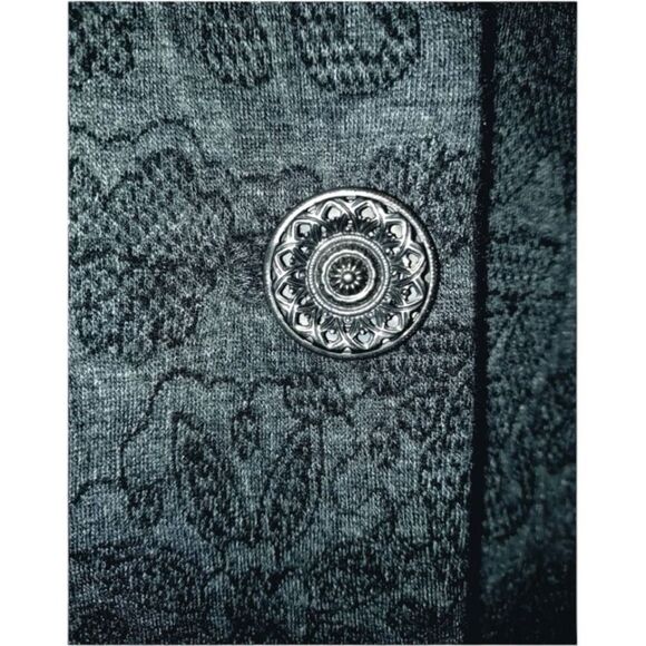 Coldwater Creek Gray Jacquard Riding Jacket Size 14 Classic Mature Equestrian - Picture 8 of 10